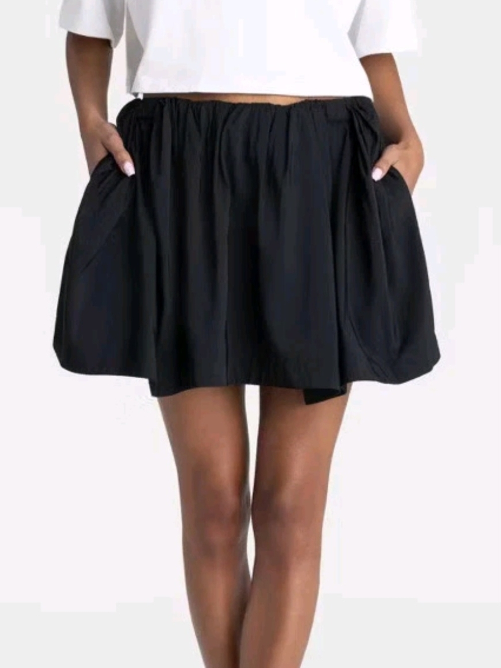 Muse Black Ruffled Waistband Skirt